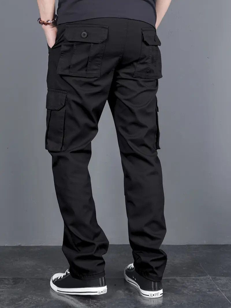 FABRIPPLE Men's Black Cargo Pants – Premium Fabric - Image 2